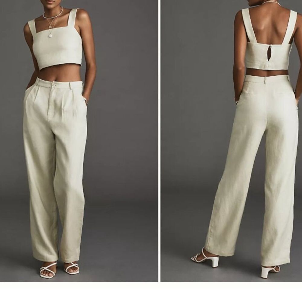 Reformation Olivia linen two-piece set NWT size 12 from Anthropologie $278 - Picture 3 of 9